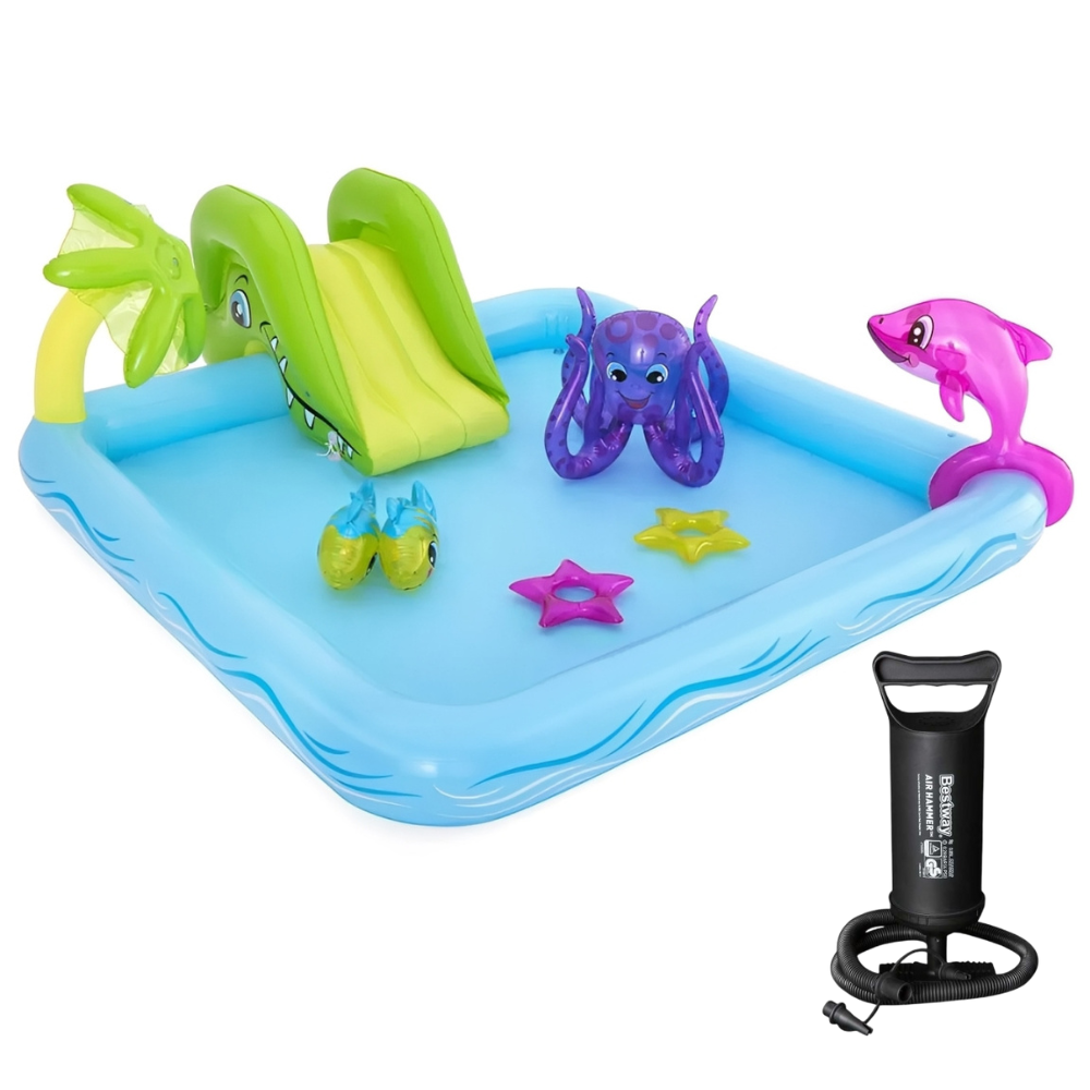 Piscina Inflável Infantil Playground Fundo do Mar 308 Litros com Acessórios e Bomba Bestway