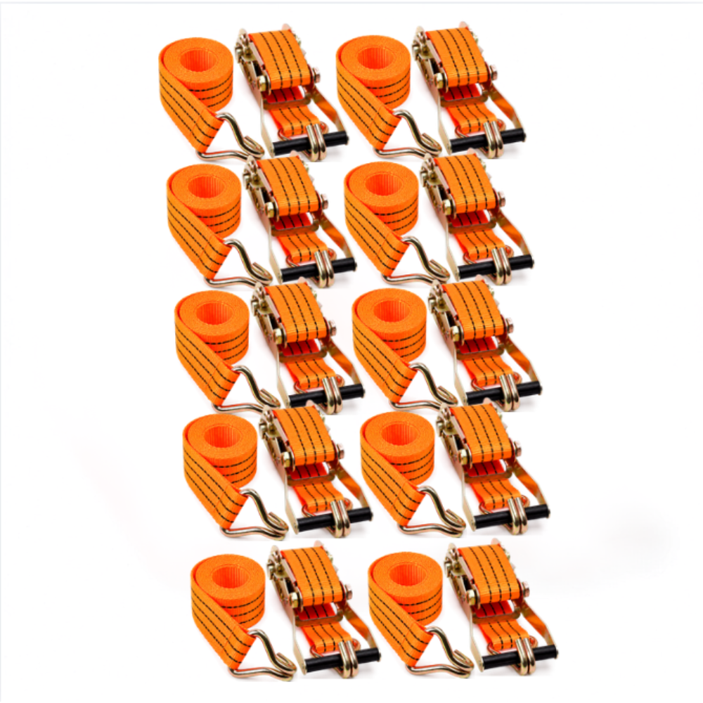 Kit 10 Cinta com Catraca para Amarração de Carga 3 Toneladas 10 Metros Muke Tools