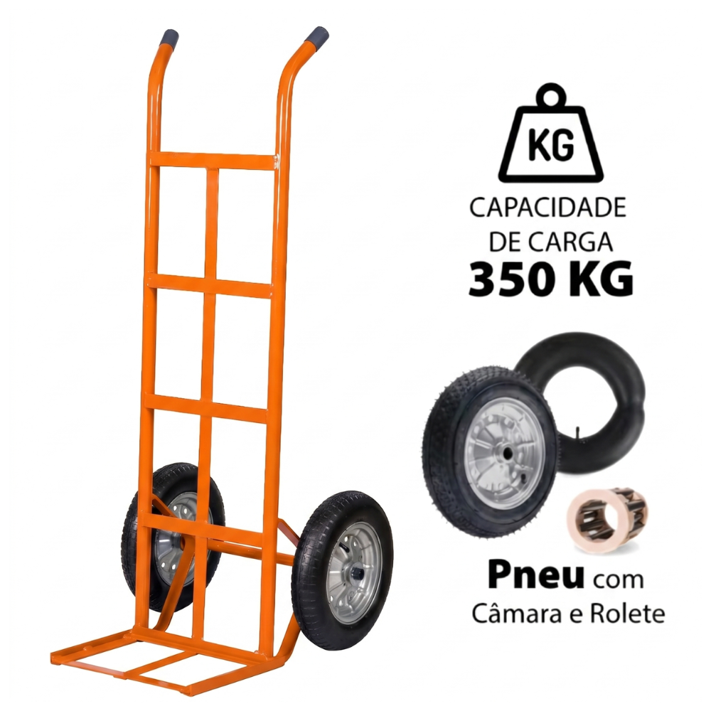 Carrinho de Carga 350kg Pneu com Rolamento - Muke Tools