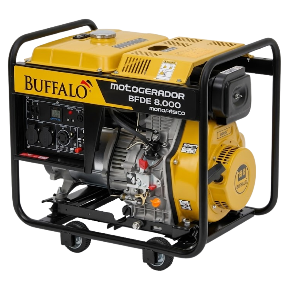 GERADOR DE ENERGIA A DIESEL BFDE 8000 MONOFÁSICO 6,5 KVA COM PART.ELÉTRICA 110/220V
