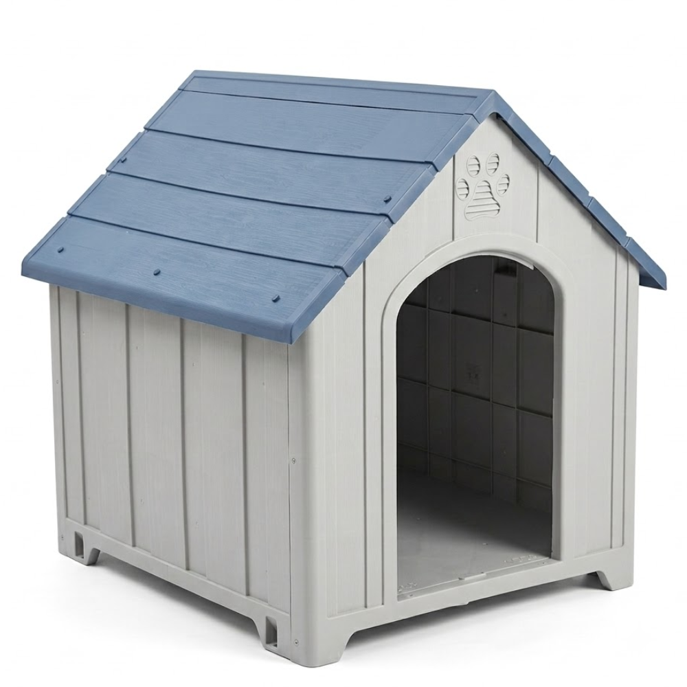 Casa casinha para Cachorro Extra Grande Cinza Resistente Impermeável Fácil Montagem 