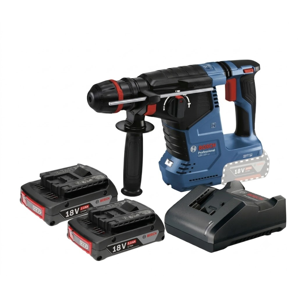 Martelete Perfurador Rompedor Bosch GBH 187-LI 18V Brushless com 2 Baterias