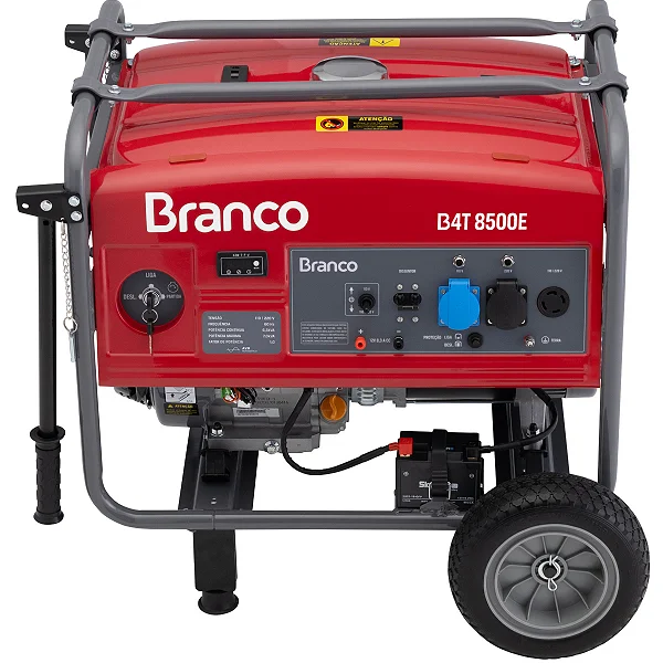 Gerador de Energia à Gasolina Portátil 7.5kva 17HP 110/220V Partida Elétrica B4T-8500E Branco