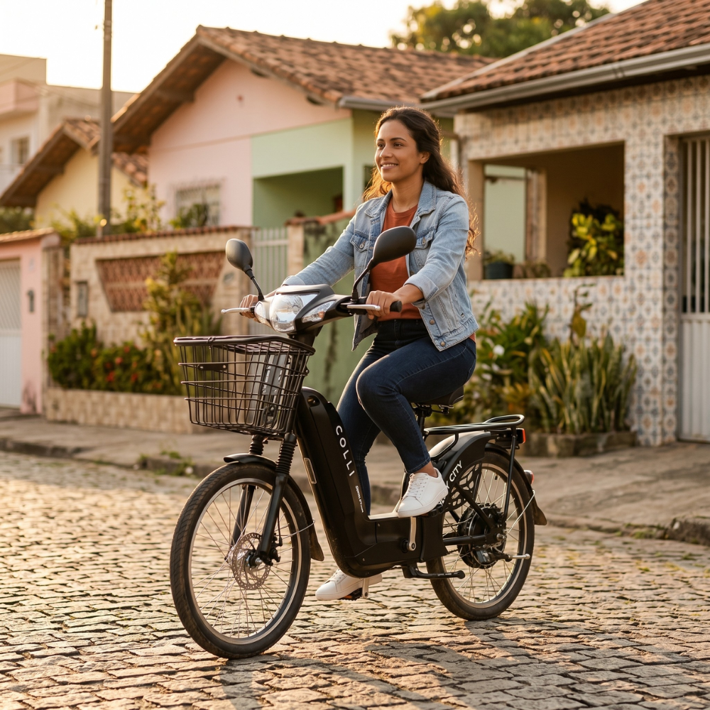 Bicicleta Elétrica Colli Way City Aro 24 500W 48V