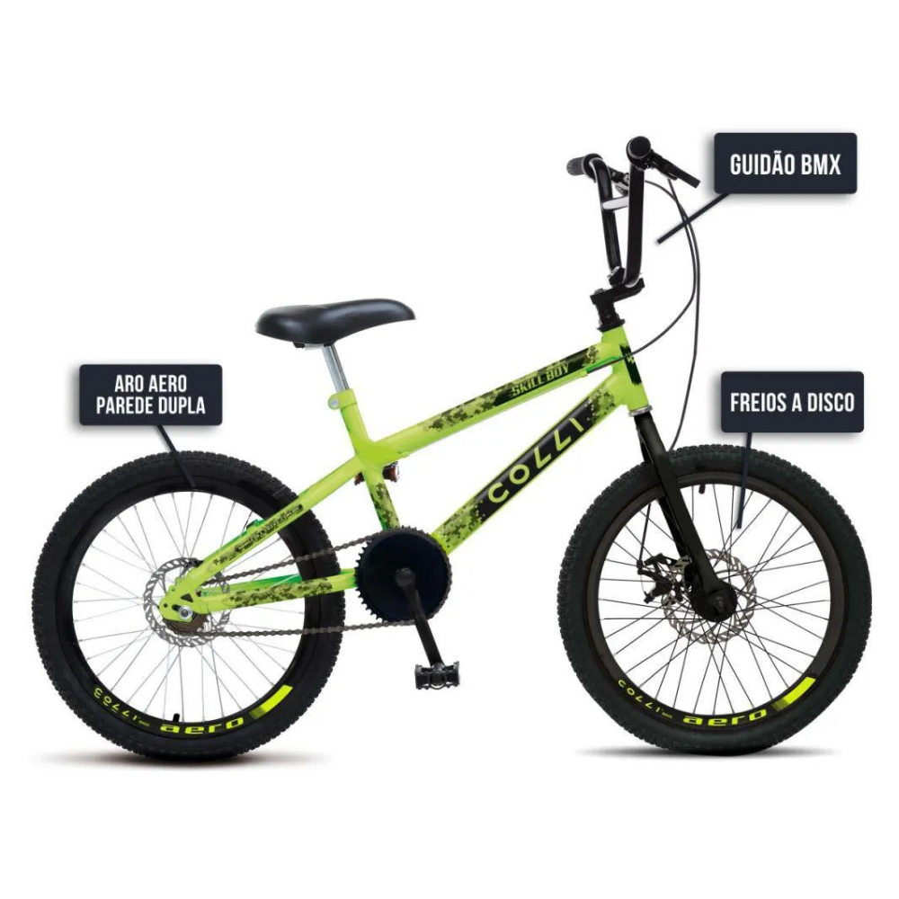 Bicicleta Infantil Colli Skill Boy Aro 20 com Freio a Disco Tamanho do Quadro 14