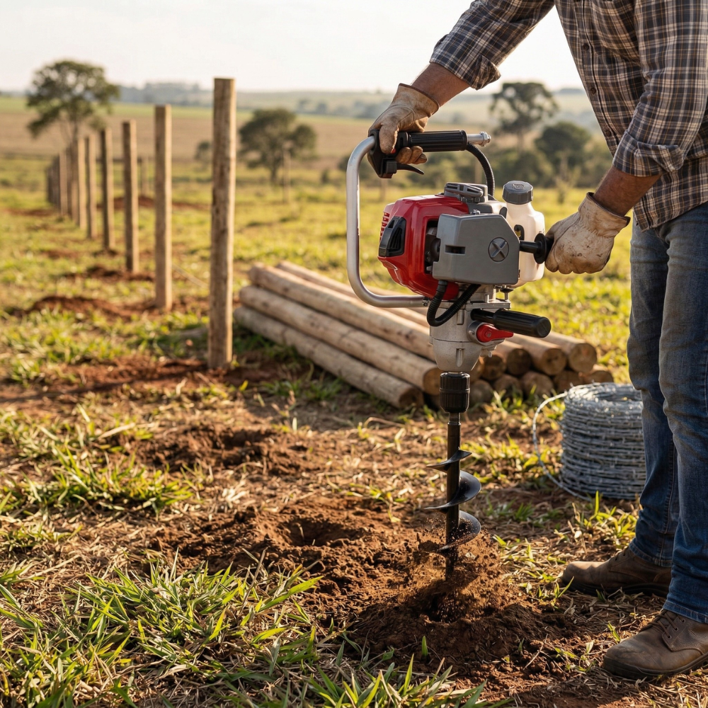 Furadeira de Mourão à Gasolina 1CV 25,5CC 2T BFM-26 BRANCO