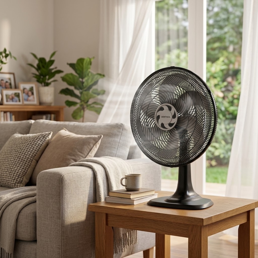 Ventilador de Mesa Ventisol Turbo 6P 40cm Preto 127V