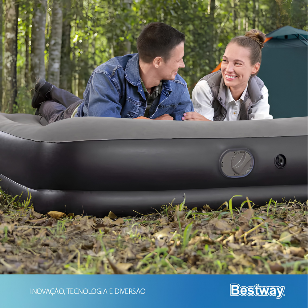 Colchão Inflável Casal Queen Tritech USB c/ Bomba Embutida USB Bestway 