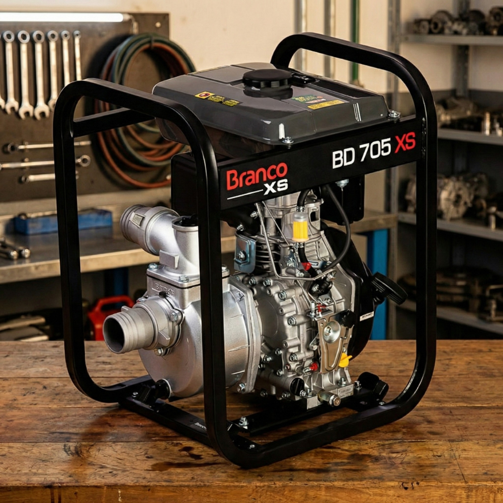 Motobomba Diesel Autoescorvante BD-705 E-XS 3x3 Partida Manual Branco