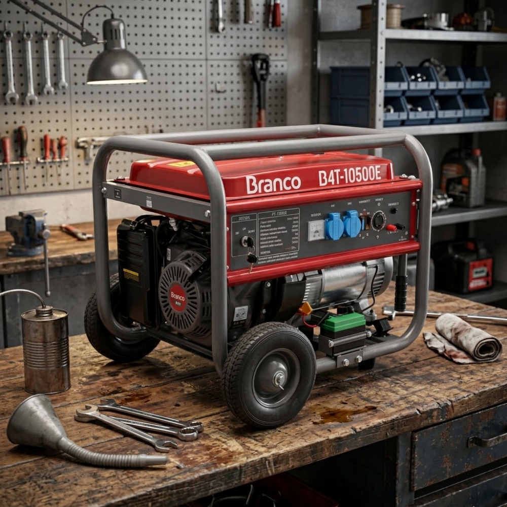GERADOR A GASOLINA BRANCO B4T-10500E 9,0kVA 16,5CV 3600RPM