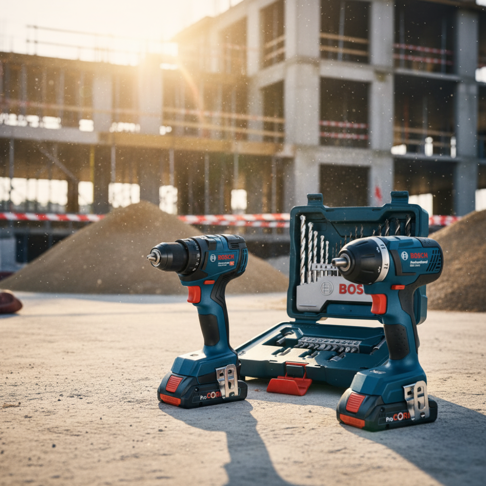 Combo Bosch Furadeira GSB 185-LI + Chave de Impacto GDR 18V-200 Brushless com 2 Baterias e Jogo X-Line 33 Peças