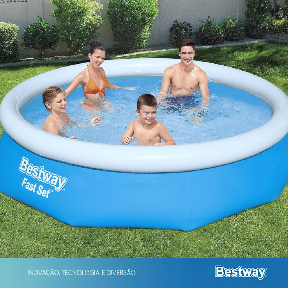 Piscina Inflável 3.800 Litros Fast Set Bestway 3,05m + Bomba Filtro 127V