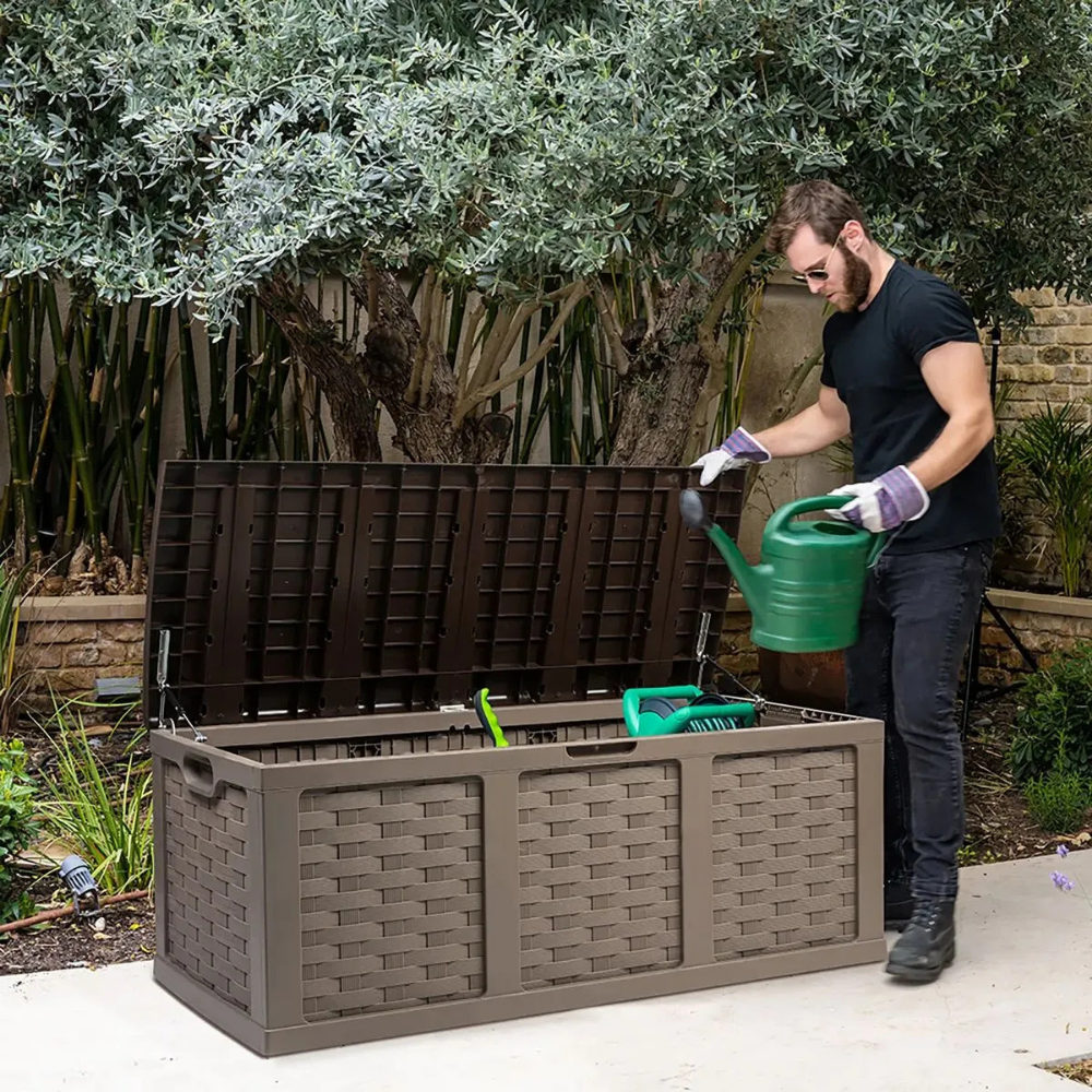 Baú Caixa Organizadora Grande 634L Litros com Tampa Armazenamento Multiuso Rattan Starplast