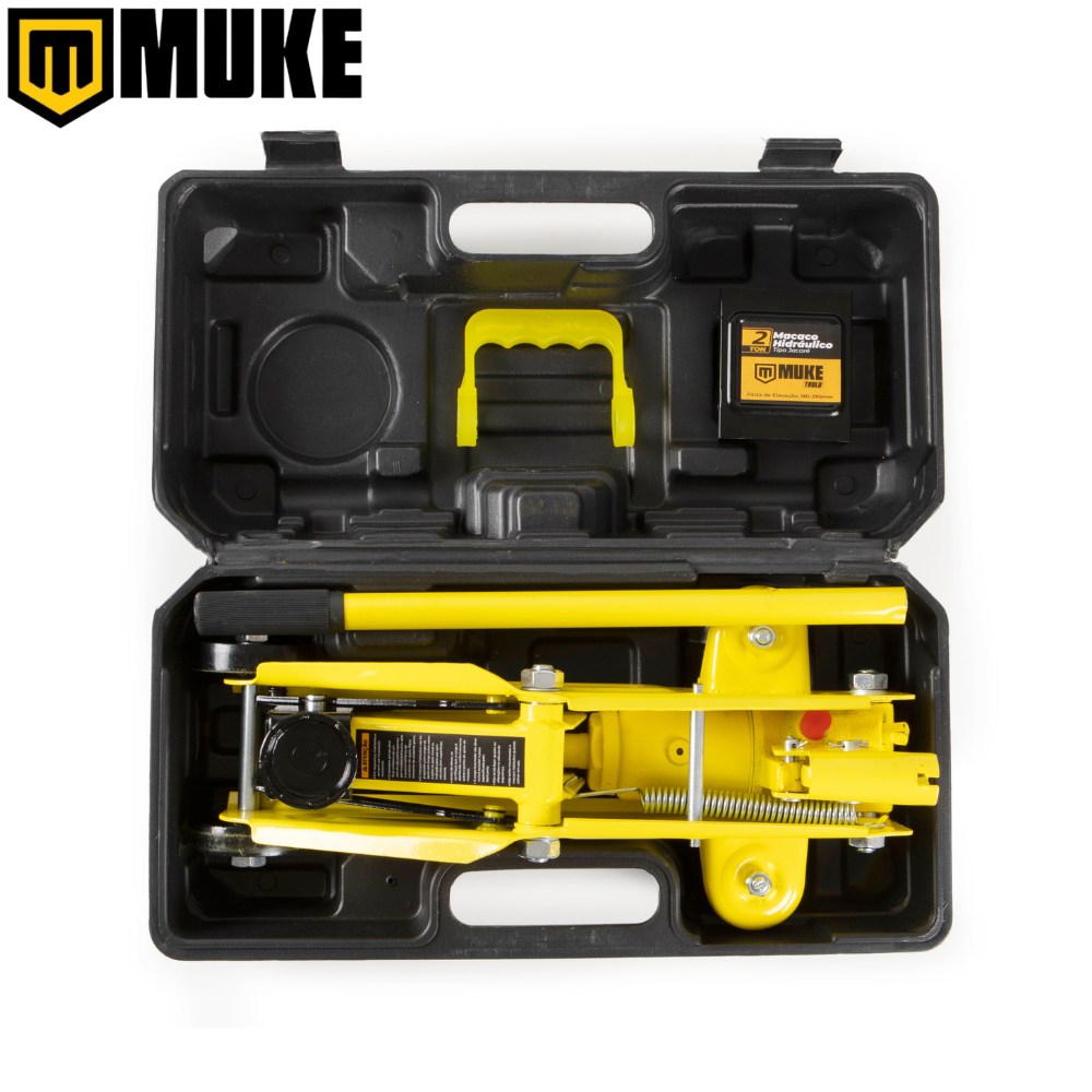 Macaco Hidráulico Jacaré Portátil 2 Toneladas Muke Tools com Maleta