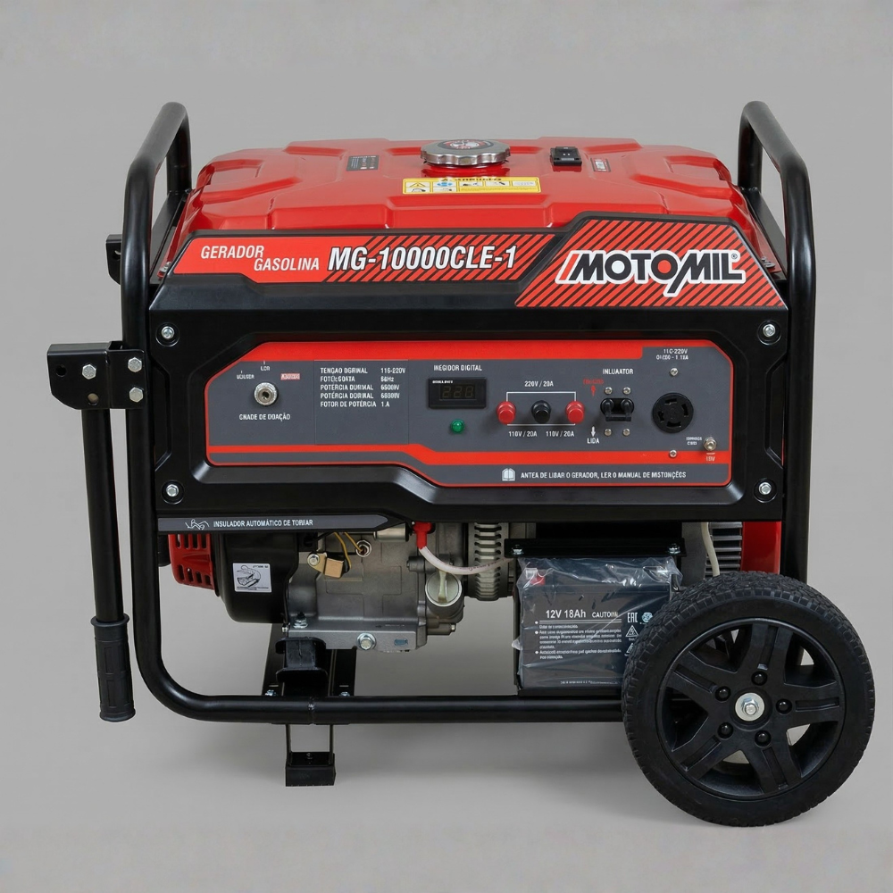 Gerador de Energia a Gasolina Partida Elétrica 15HP/CV MG-10000CLE-1 Monofásico Motomil