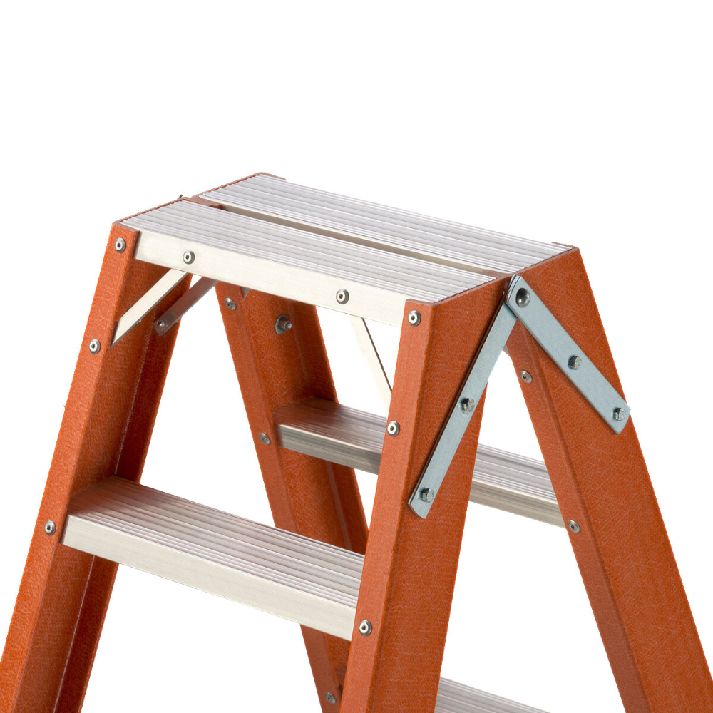 Escada de Alumínio e Fibra de Vidro 9 Degraus Tesoura Dupla 2,48m TAF-09 Sintese