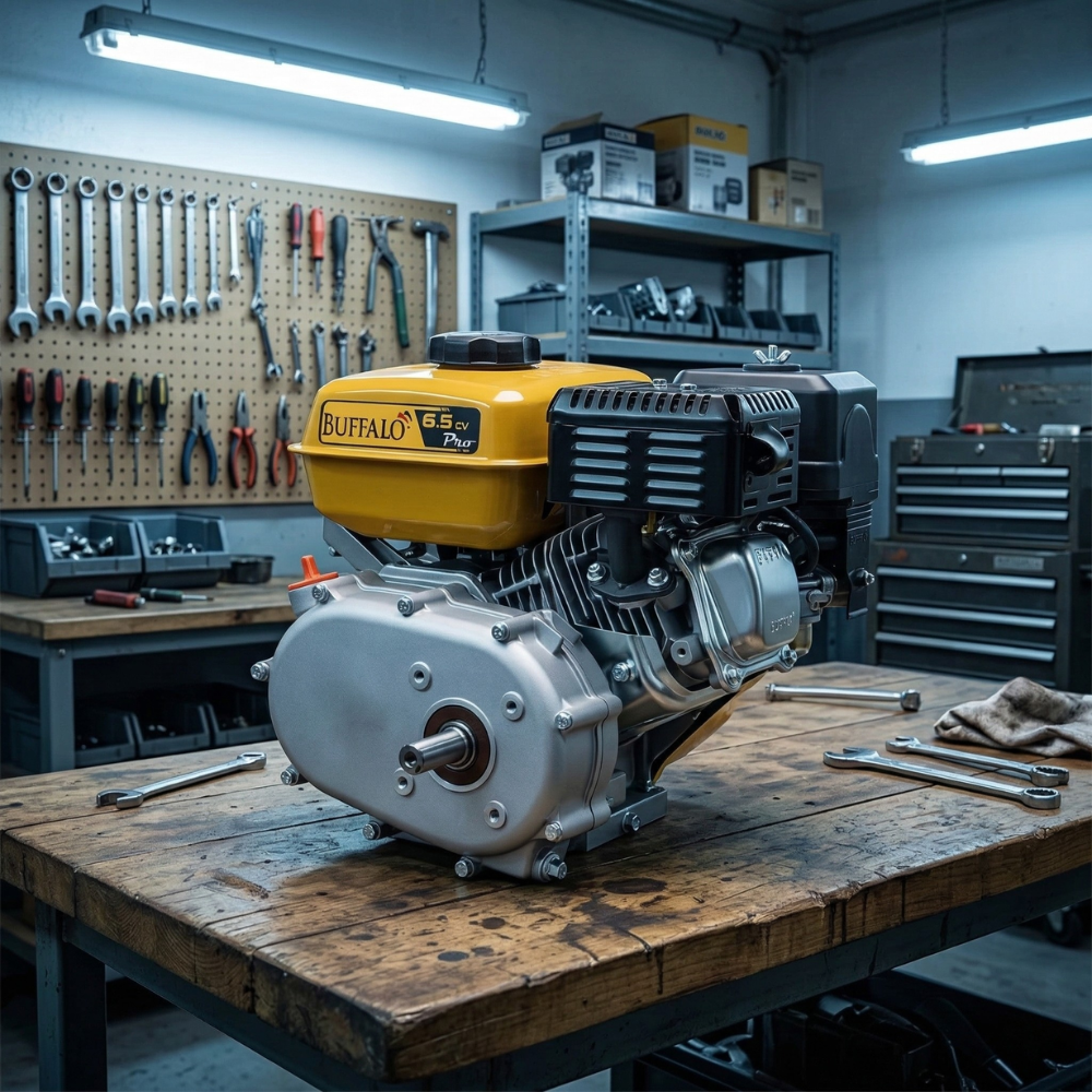 Motor Gasolina Estacionário BFG6.5CV 4T Estacionário Partida Manual com Embreagem e Redutor Buffalo