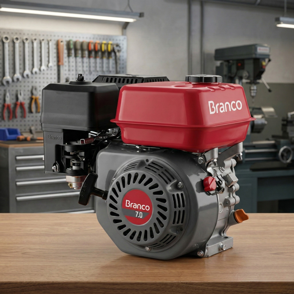 Motor à Gasolina Estacionário 7.0HP 4 Tempos Branco Motores