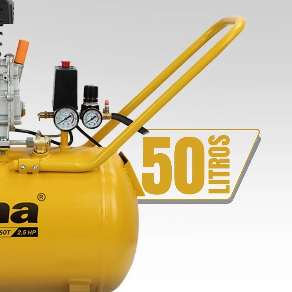 Compressor de Ar CP8550T-2C 43 Litros 2,5HP 8 PCM com Dupla Saída Tekna