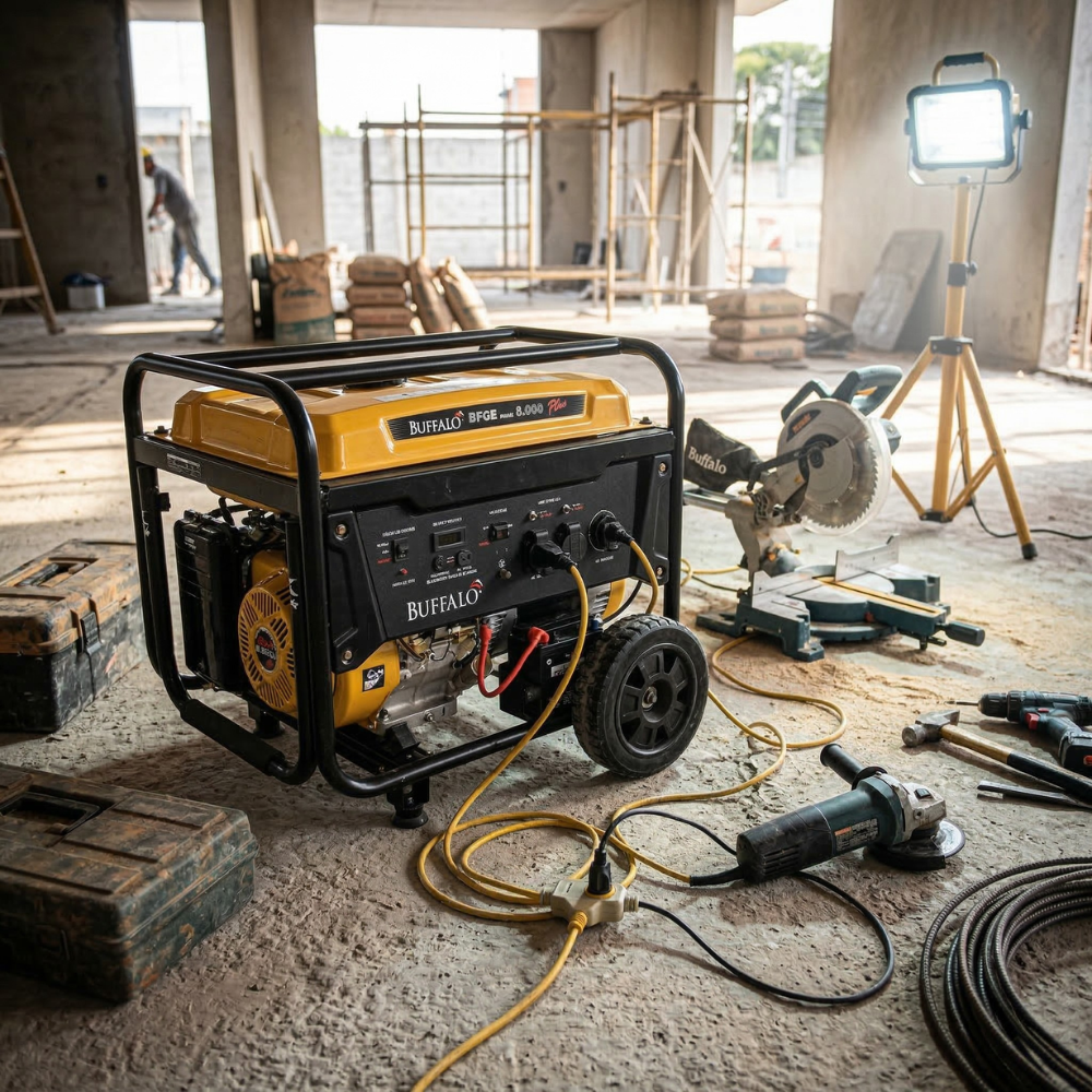 Gerador de Energia À Gasolina Buffalo Bfge 8.000 Plus 8kva Partida Elétrica 110/220v