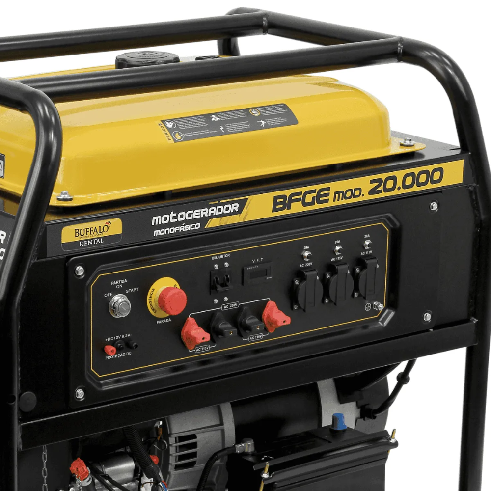Gerador a Gasolina Partida Elétrica 35HP BFGE 20.000 19kVa Monofásico Buffalo
