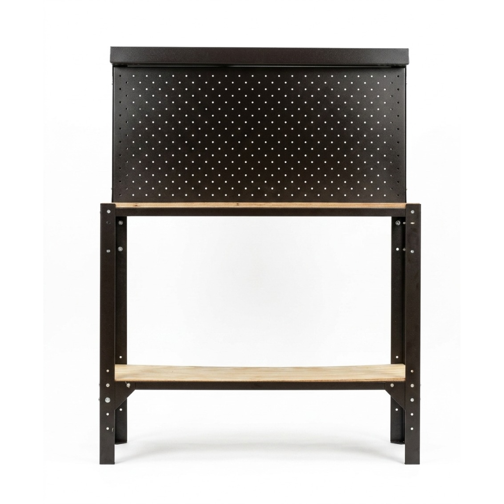 Mesa Bancada de Trabalho Oficina C/ Painel E Suportes de Ferro Lyus BHL-1100D