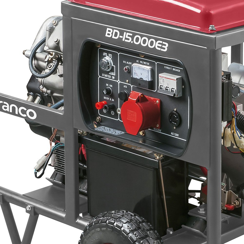 Gerador de Energia 14kVA à Diesel Trifásico 220v Partida Elétrica BD-15000E3 Branco