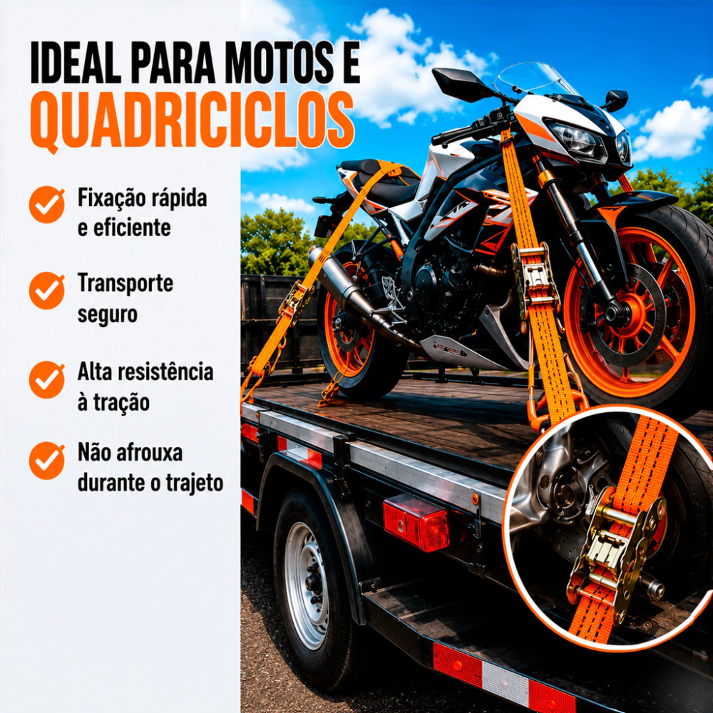 CINTA C/ CATRACA PARA AMARRAÇÃO DE CARGA 3,0TON 10,0M 5,0CM