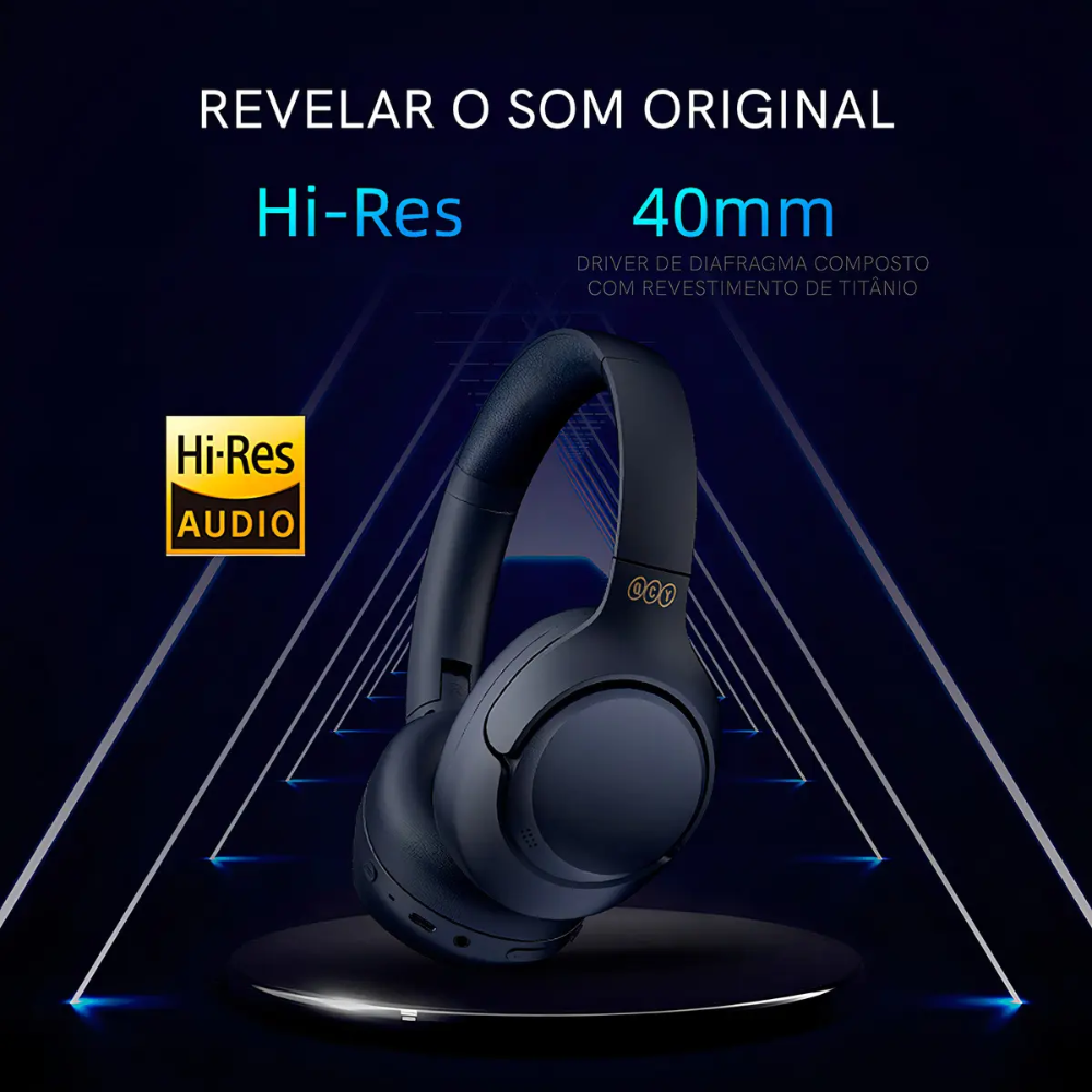 Fone de Ouvido Headphone Bluetooth QCY H3 ANC 43dB BH23H3A 60h