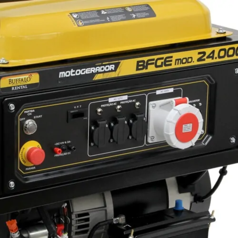 Gerador a Gasolina 24,0 kVA 999cc Trifásico 220/380V Partida Elétrica BFGE 24.000 Rental Trifasico 380V Buffalo