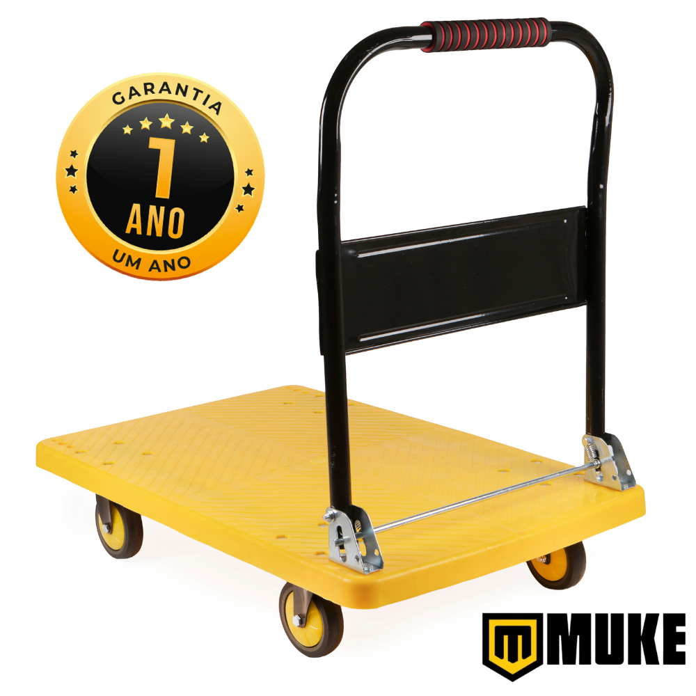 Carrinho Plataforma Dobrável Reforçado para Carga 300kg 4 Rodas Muke Tools