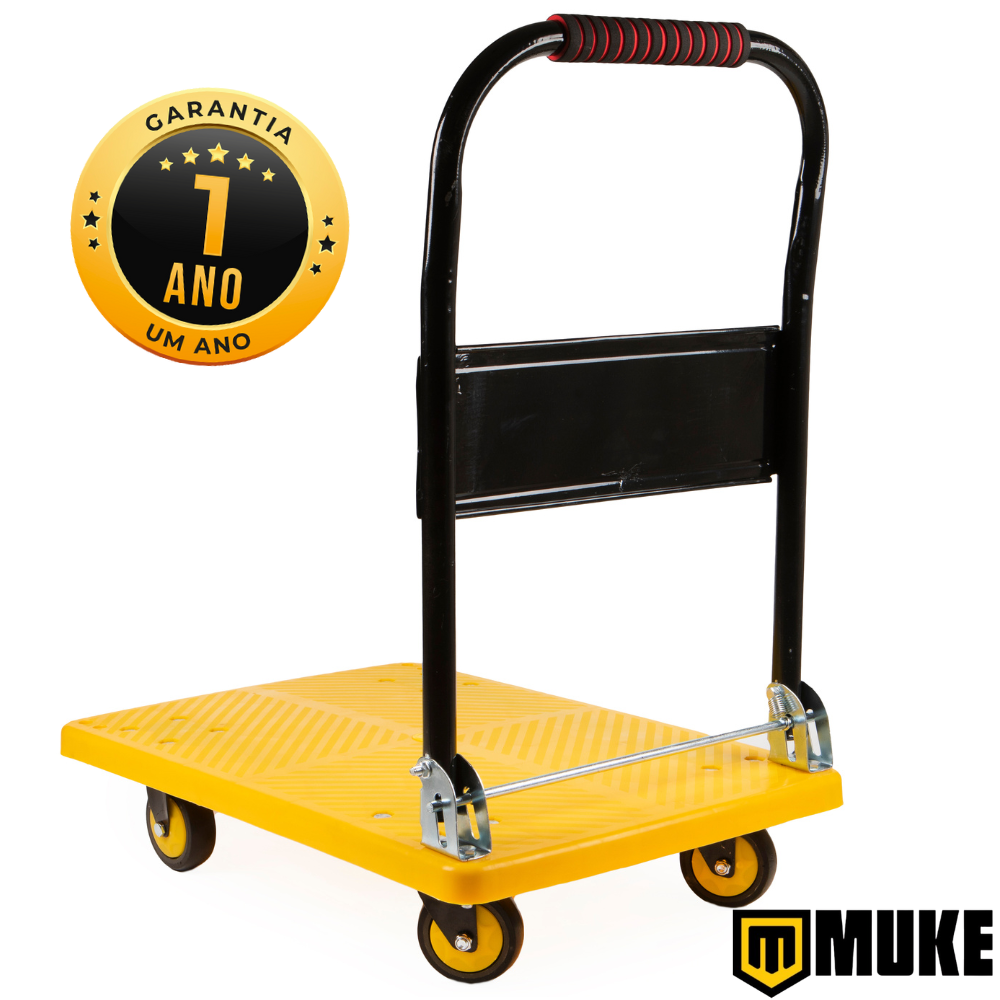 Carrinho Plataforma Dobrável Reforçado para Carga 150kg 4 Rodas Muke Tools