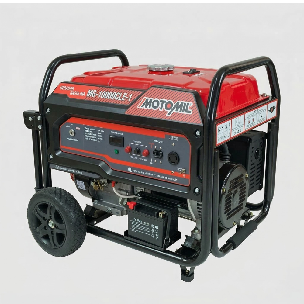 Gerador de Energia a Gasolina Partida Elétrica 15HP/CV MG-10000CLE-1 Monofásico Motomil