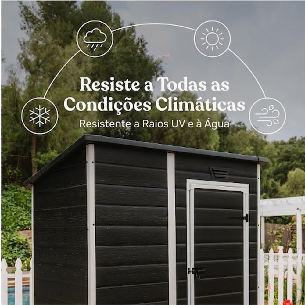Depósito Organizador Multiuso Keter 6x4 Essential Armazem Externo Compacto e Resistente