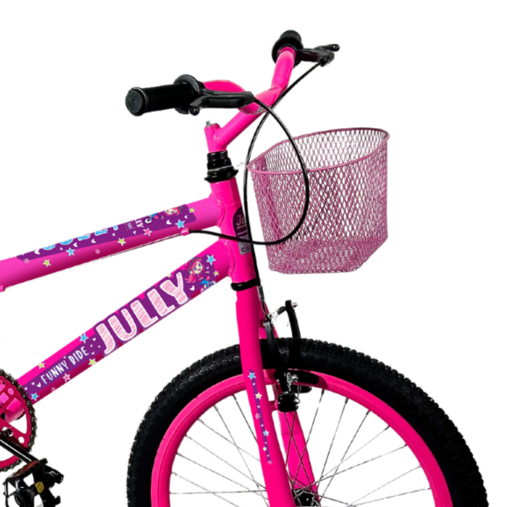 Bicicleta Infantil Aro 20 Colli Jully Com Cestinha e Freios V-Brake