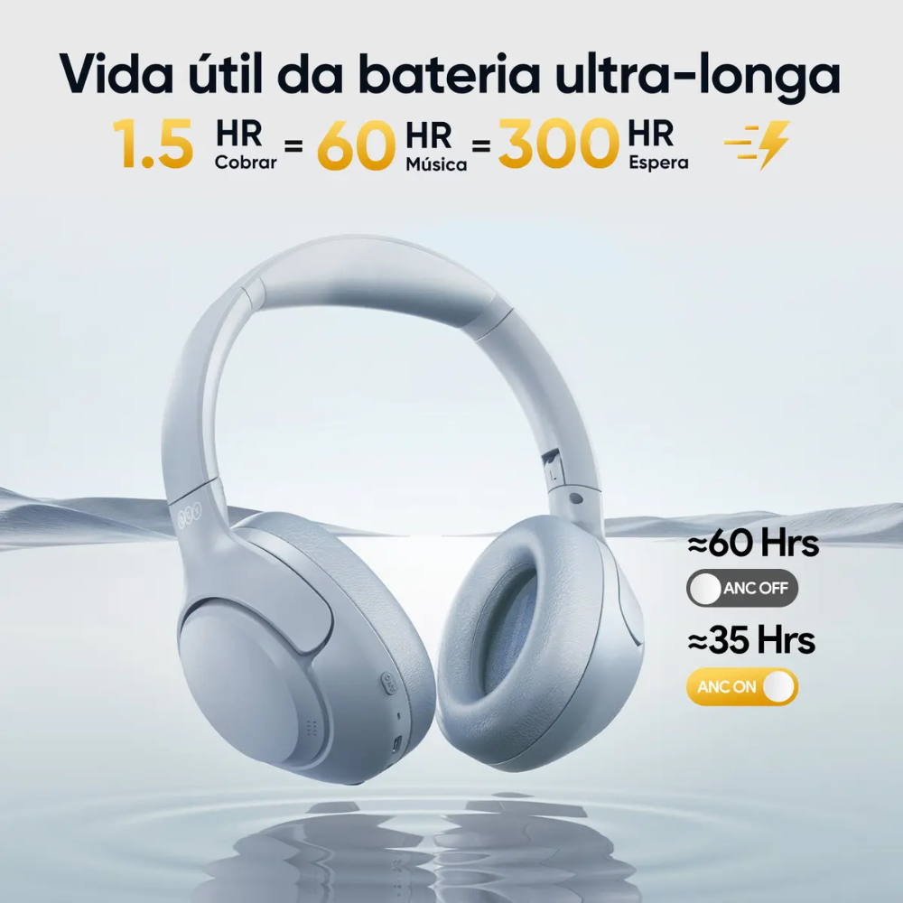 Fone de Ouvido Headphone Bluetooth QCY H3 ANC 43dB BH23H3A 60h