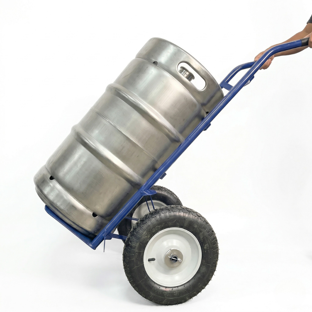 Carrinho de Carga para Barril de Chopp 200kg Com Rodas Pneumáticas