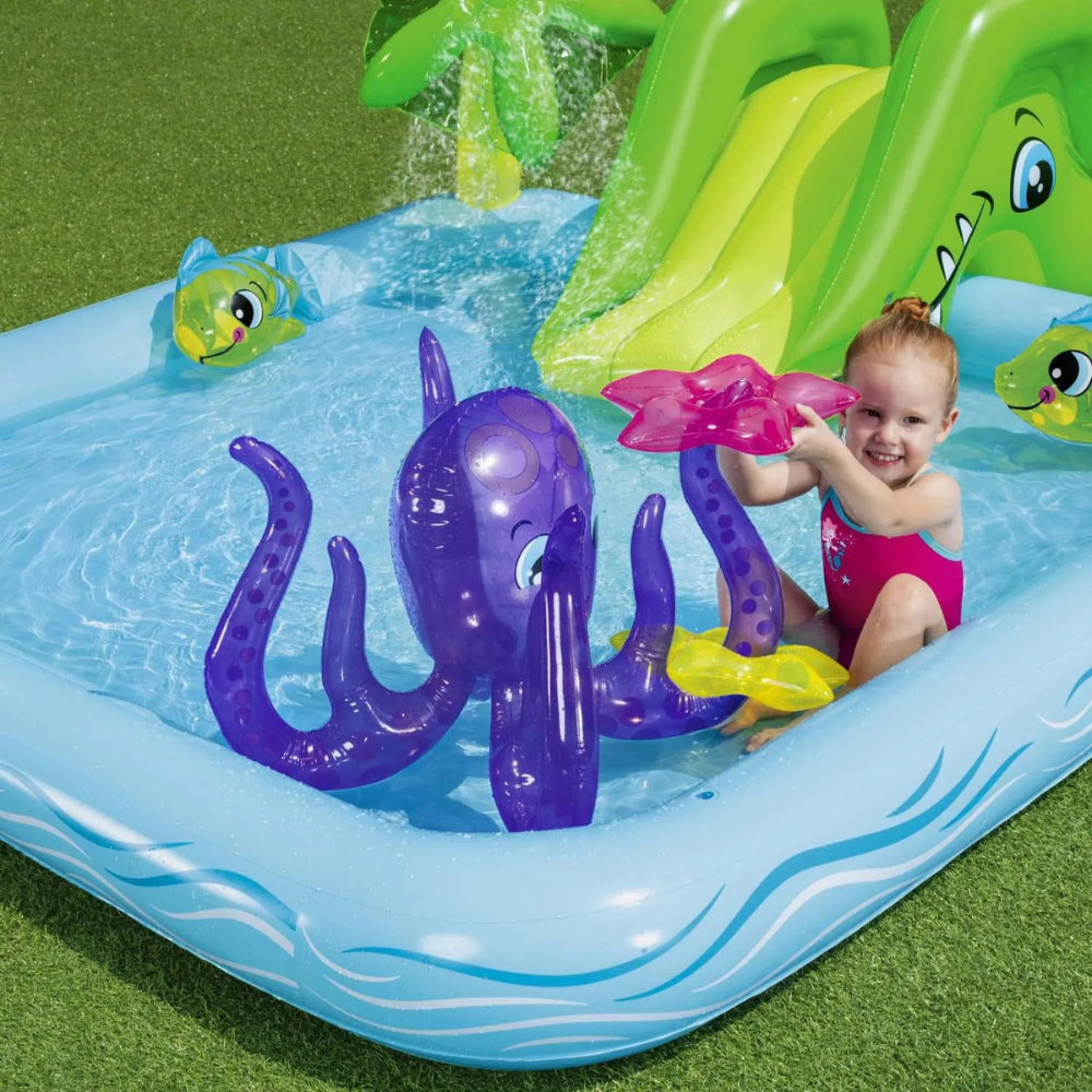 Piscina Inflável Infantil Playground Aquário Fantástico 308 Litros Bestway com 7 acessórios