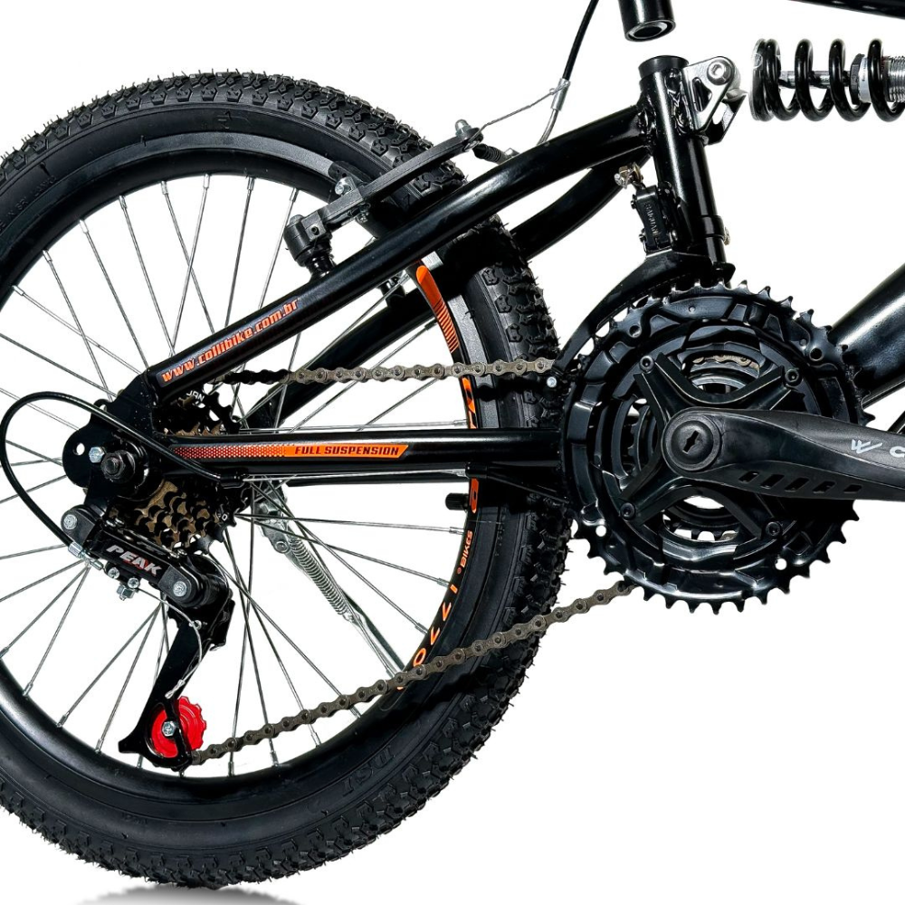 Bicicleta Aro 20 Infantil Colli GPS Dupla Suspensão 21 Marchas