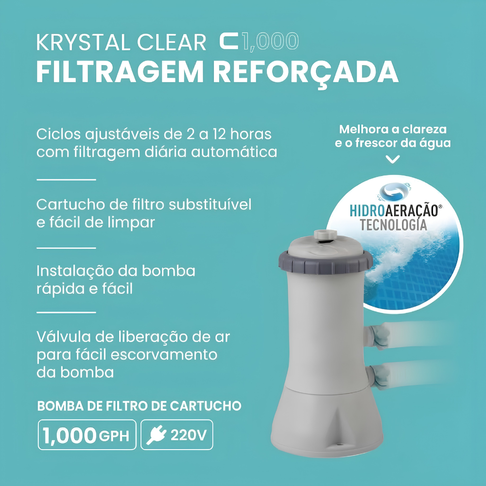 PISCINA PRISM INTEX 16.805L BOMBA 220V ESCADA PROTEÇÃO FUNDO