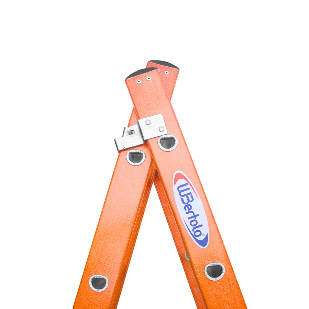 Escada Alumínio Fibra 7x12 Degraus Tesoura Extensível 2,20x3,80m 120kg W.Bertolo