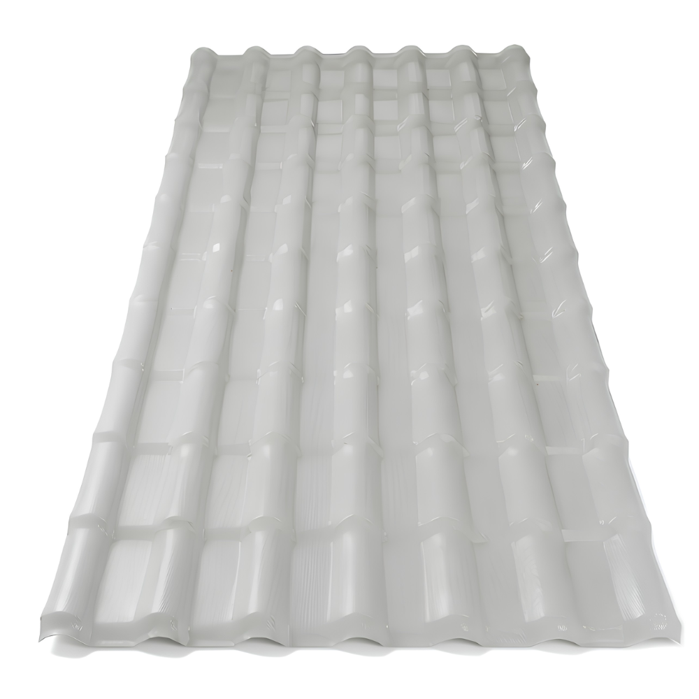 Kit 5 Telhas PVC Plan Colonial Muke Tools Cinza 241x88cm 6 Ondas 1,5mm