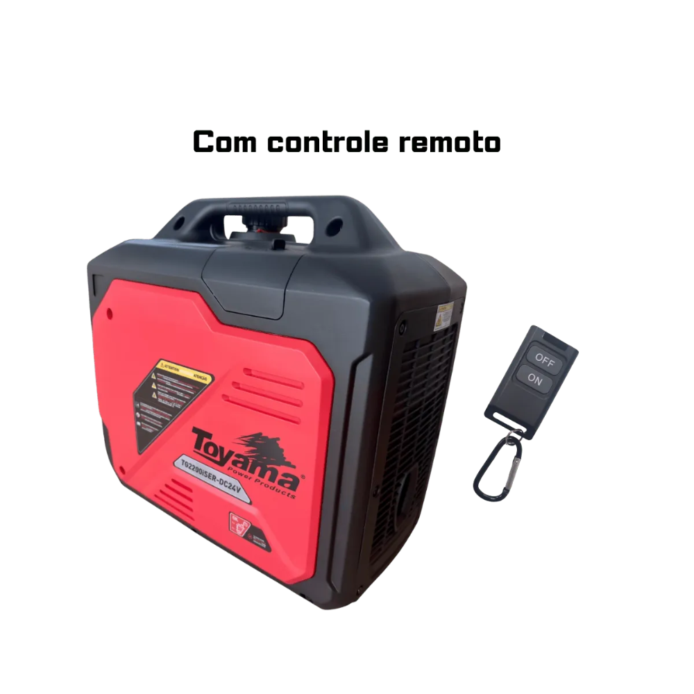 Gerador a Gasolina Automotivo Digital Partida Elétrica 1.8 kW Controle Remoto Toyama