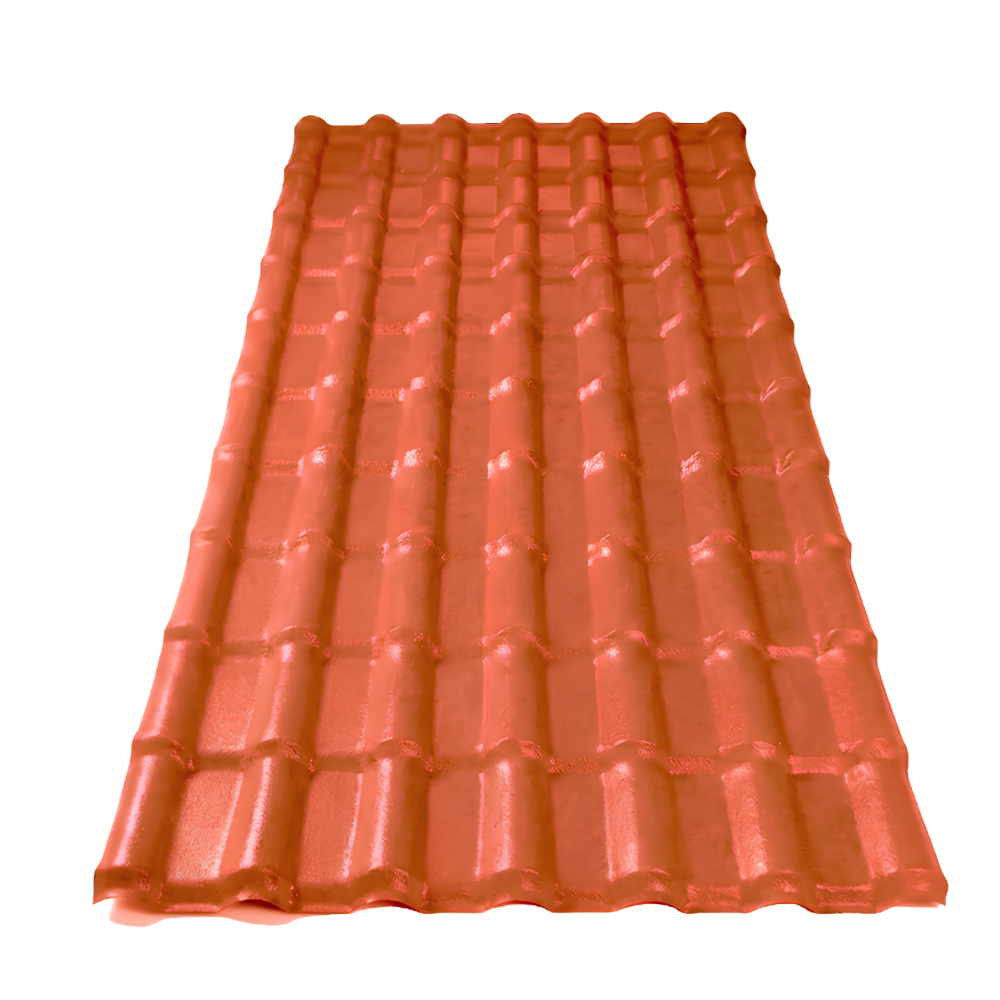 Kit 5 Telhas PVC Plan Colonial Muke Tools Terracota 241x88cm 6 Ondas 1,5mm