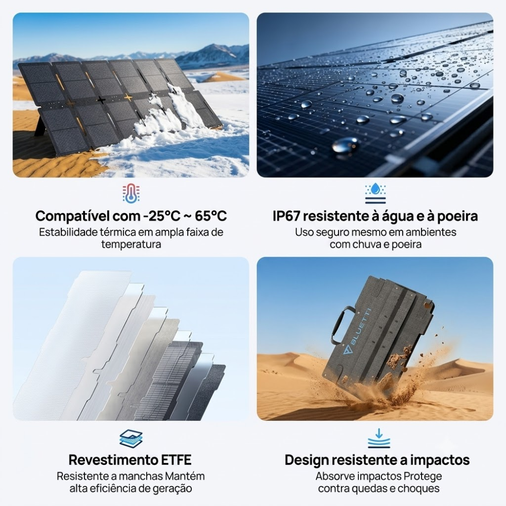 Painel Solar BLUETTI 220W Portátil Dobrável