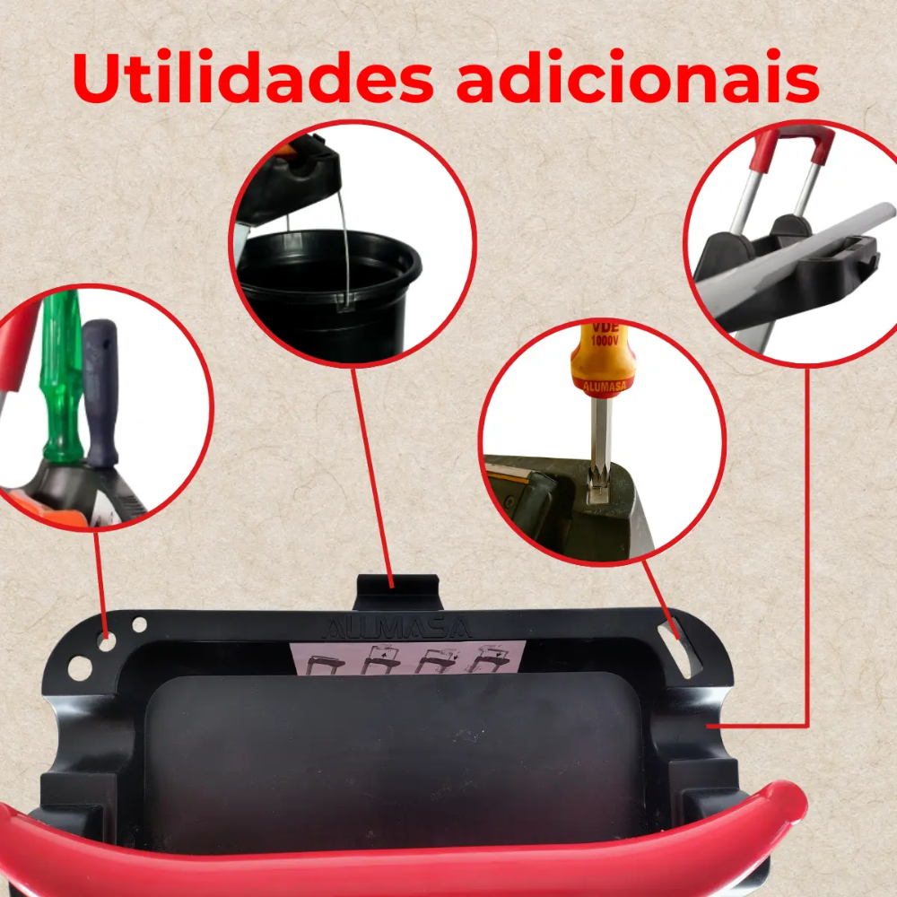 Escada Doméstica de Alumínio Comfort 4 Degraus Alumasa