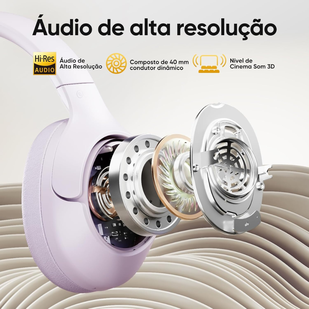 Fone de Ouvido Bluetooth QCY H3 ANC Hi-Res BH23H3A Violeta