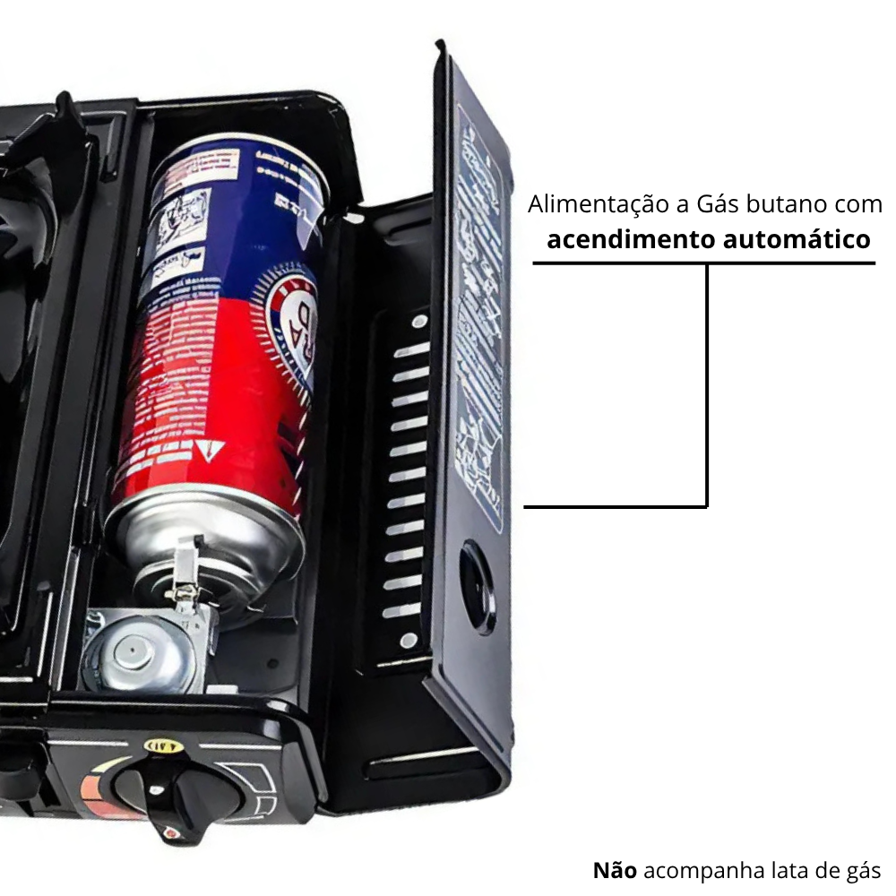 Kit Maxi Camping Colchão Casal Bomba Embutida Com Fogareiro a Gás Nautika