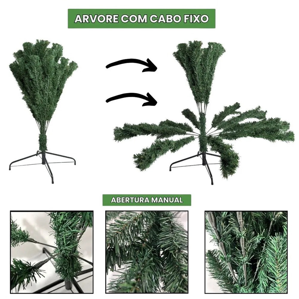 Árvore de Natal Pinheiro 1,80m com 750 Galhos – Cheia, Realista e Fácil de Montar