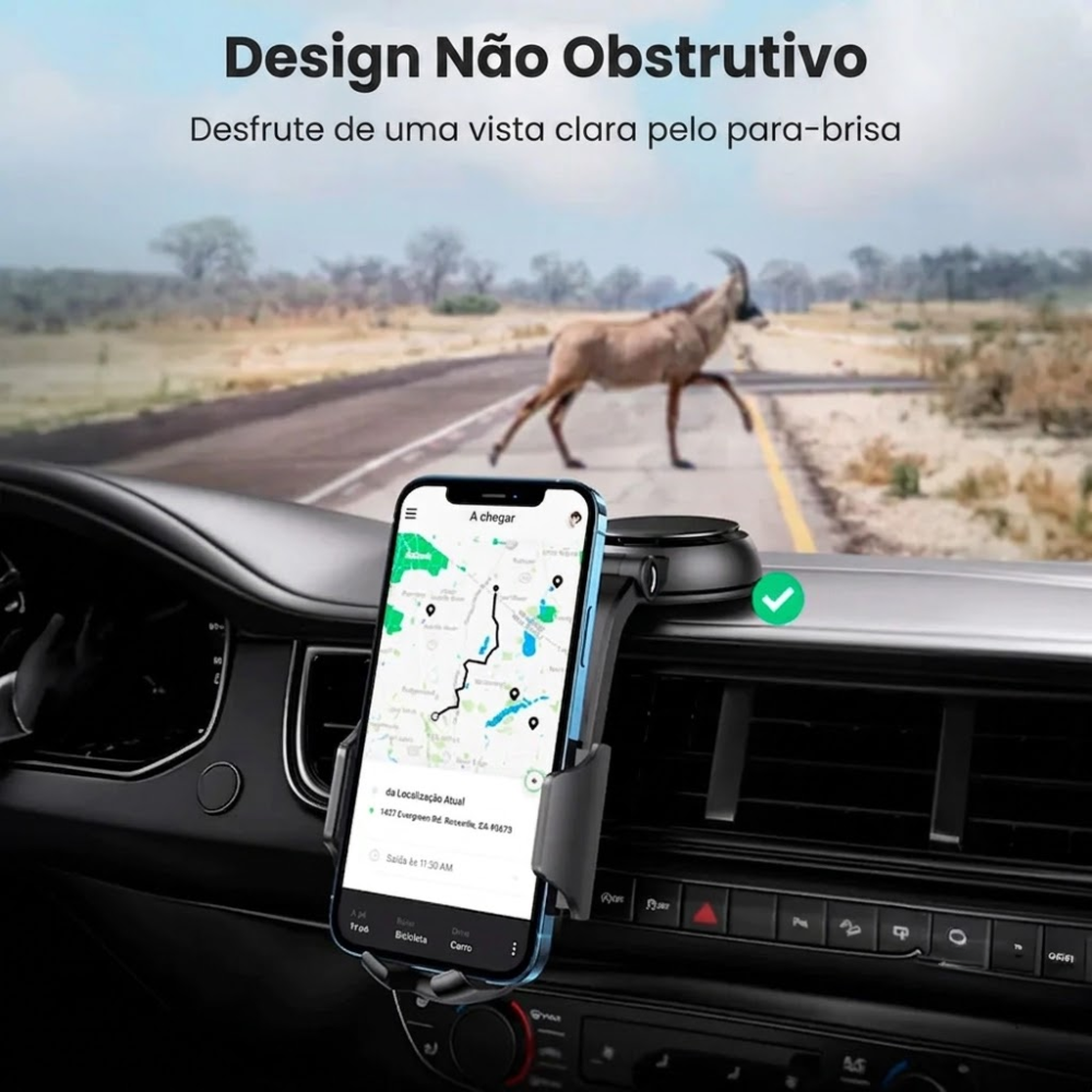 Suporte Veicular para Celular UGREEN 20473 com Ventosa Ajustável Preto
